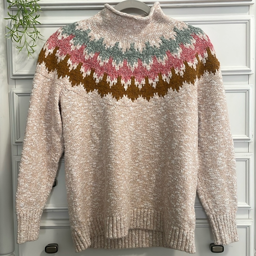 L.L. Bean Fisherman Vintage 100% Cotton Turtleneck Sweater - Medium